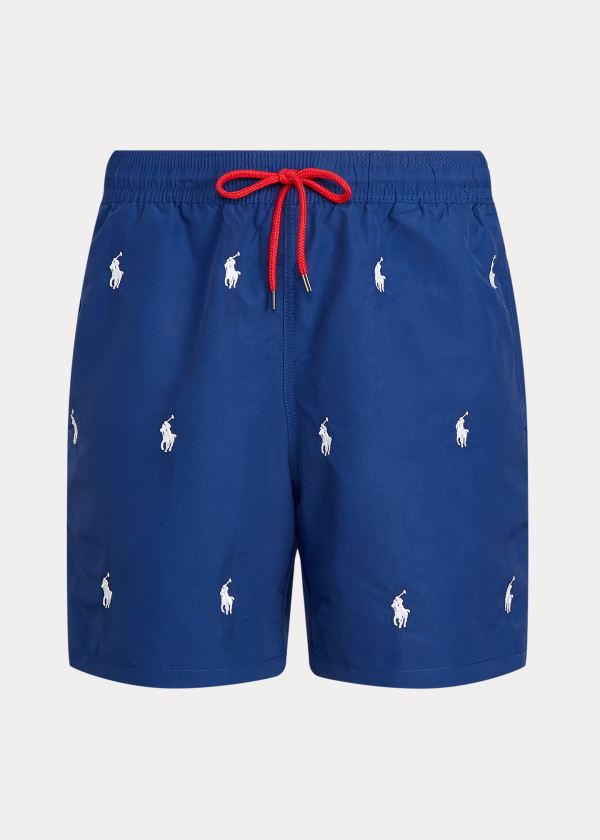 Short de Baño Polo Ralph Lauren Hombre Azul Rey Azules / Blancos - 5½-Inch Traveler - EJSKZ1930